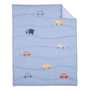 mini by Motherhood - Tiny Cruisers 3 Piece Crib Bedding Set, Comforter and Two Fitted Crib Sheets
