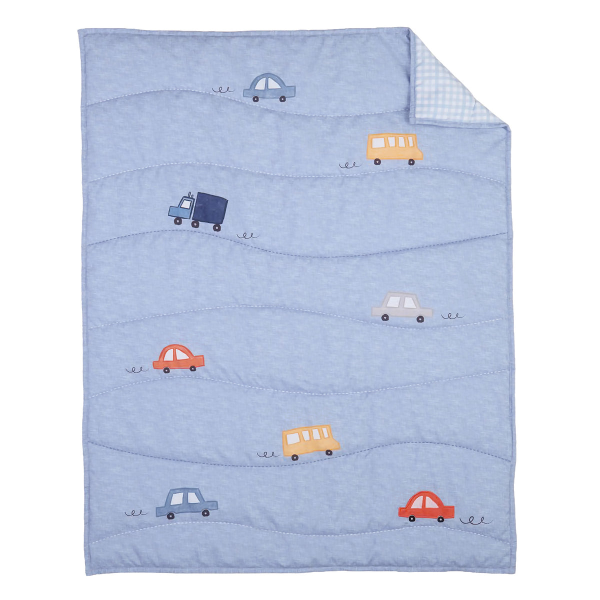 mini by Motherhood - Tiny Cruisers 3 Piece Crib Bedding Set, Comforter and Two Fitted Crib Sheets