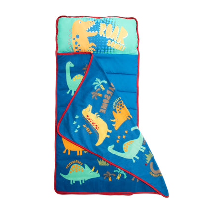 NoJo Dinosaurs Toddler Nap Mat - Includes Attached Pillow and Fleece Blanket