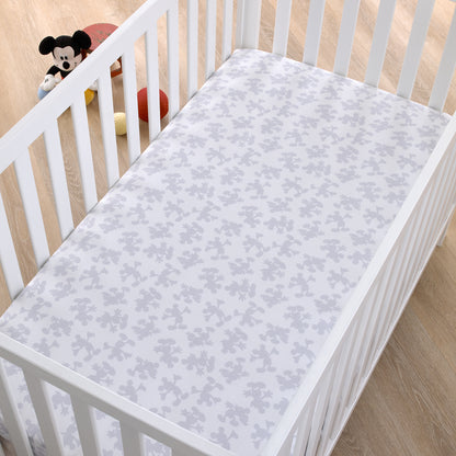 Disney Mighty Mickey Mouse Grey and White Fitted Crib Sheet