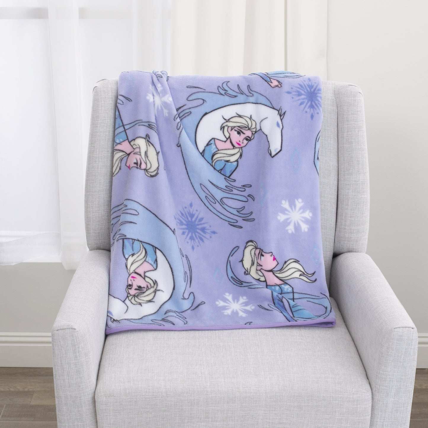 Disney Frozen 2 Elsa and Nokk Lavender and Pink Super Soft Toddler Blanket - 40"x 50"