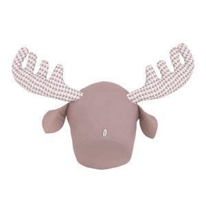 NoJo Brown and White Moose Plush Head Wall Decor