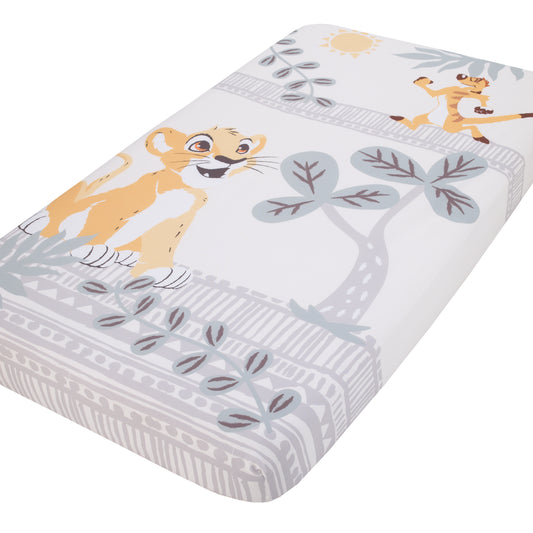 Lion King - Gold, Teal and Ivory Photo Op Fitted Crib Sheet