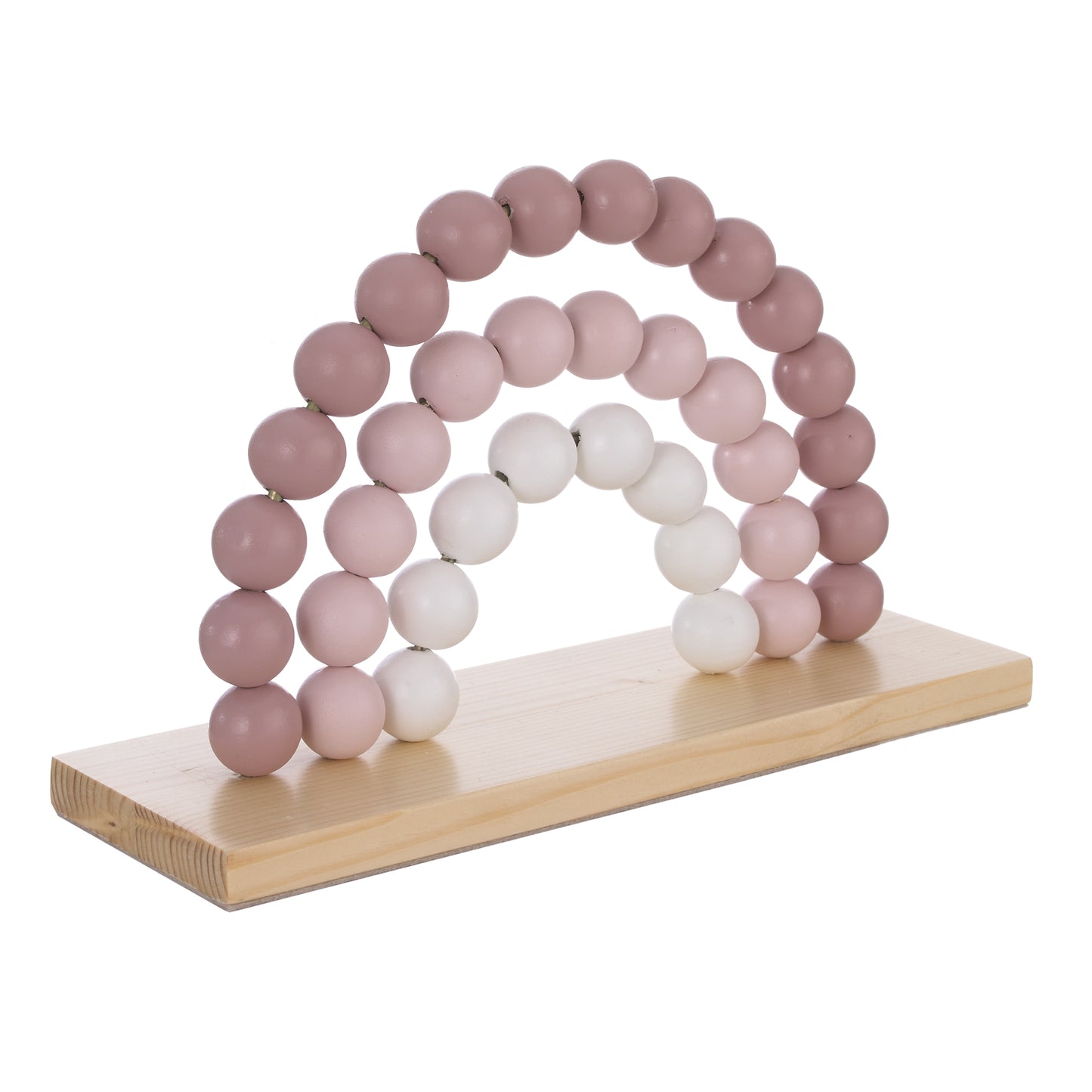 Little Love by NoJo Rainbow Shelfie Pink and Ivory Natural Wood Bead Nursery Décor