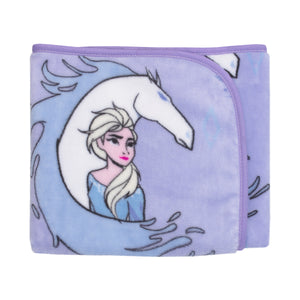 Frozen 2 Elsa and Nokk Lavender and Pink Super Soft Toddler Blanket - 40
