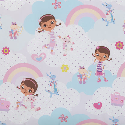 Disney Doc McStuffins Cuddle Team Purple, Pink and Aqua Rainbows and Clouds Deluxe Easy Fold Toddler Nap Mat