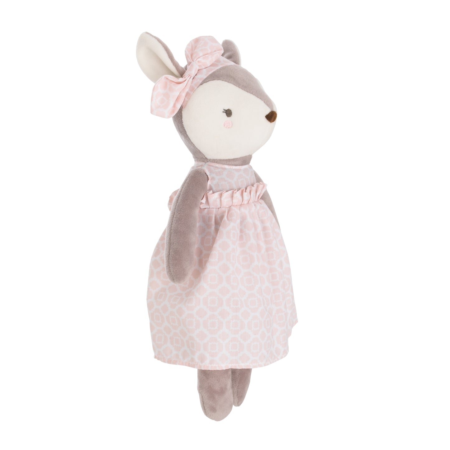 NoJo Countryside Floral - Grey, Ivory and Pink Plush Deer Toy