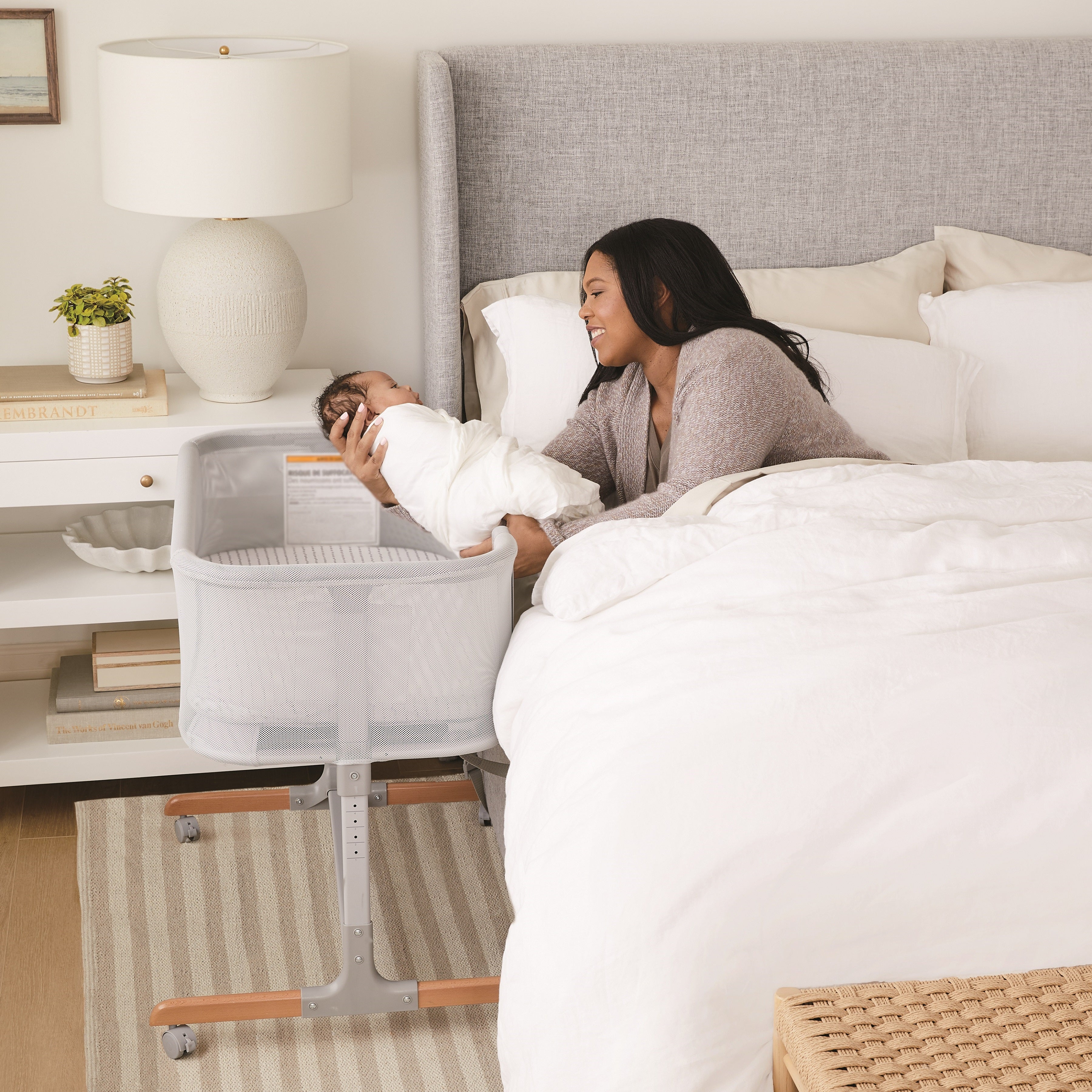 寝袋/寝具 NEIGHBORHOOD HX / E-COT HIGH Skip Hop Cozy-Up 2-in-1 Bedside Sleeper Grey and White Clouds 100
