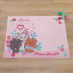 Disney Aristocats Pink Picture Purr-fect Super Soft Photo Op Milestone Baby Blanket