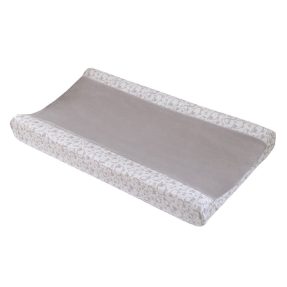 NoJo Together is Better White and Taupe Lamb Super Soft Changing Pad Cover