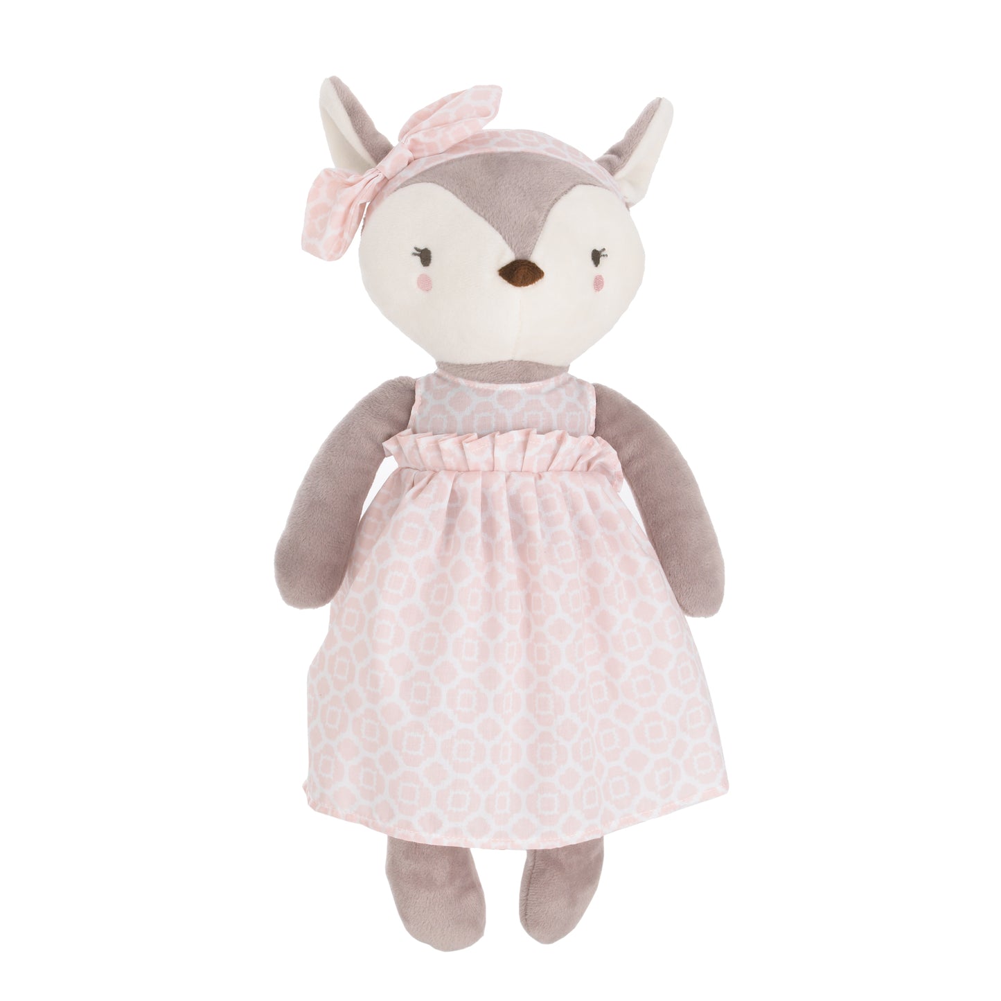 NoJo Countryside Floral - Grey, Ivory and Pink Plush Deer Toy