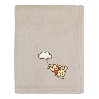 Disney Winnie the Pooh - Blustery Day Grey Cloud Super Soft Baby Blanket with Applique
