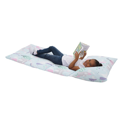 Everything Kids Pink, Light Blue and Lavender Unicorn Deluxe Easy Fold Nap Mat