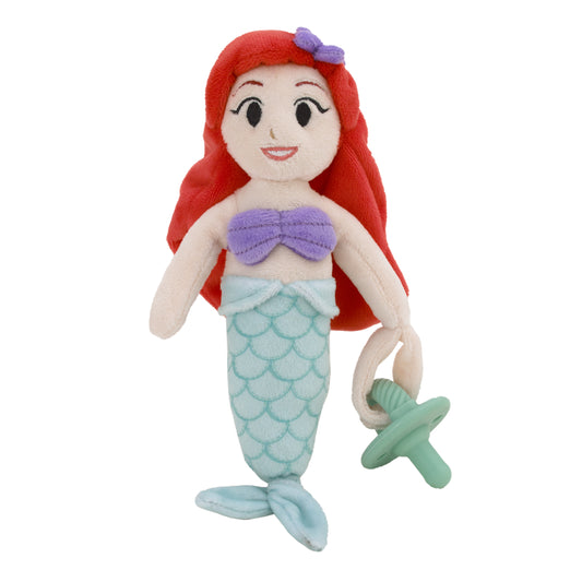 Disney Ariel Red, Lavender, and Aqua Super Soft Plush Pacifier Buddy