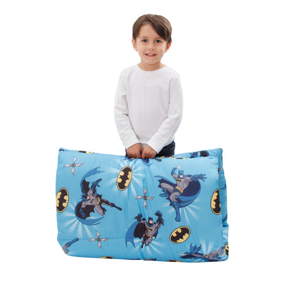 Warner Brothers Batman - Blue, Grey and Yellow Deluxe Easy Fold Toddler Nap Mat