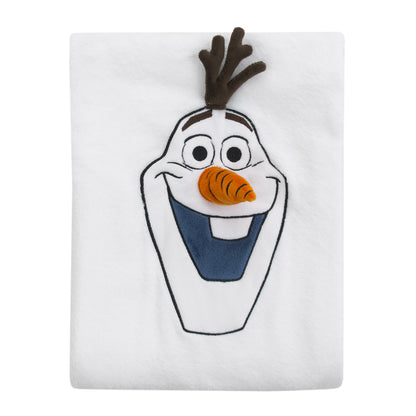 Disney Frozen Winter Cheer White, Orange, Brown Olaf Character Shaped Blanket