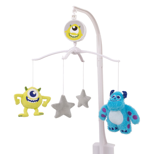 Disney Monsters, Inc. Cutest Little Monster Turquoise, Green, and Gray Sully, Mike and Stars Plush Musical Mobile