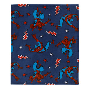 Marvel Spider-Man Blue, Red and White Super Soft Plush Baby Blanket