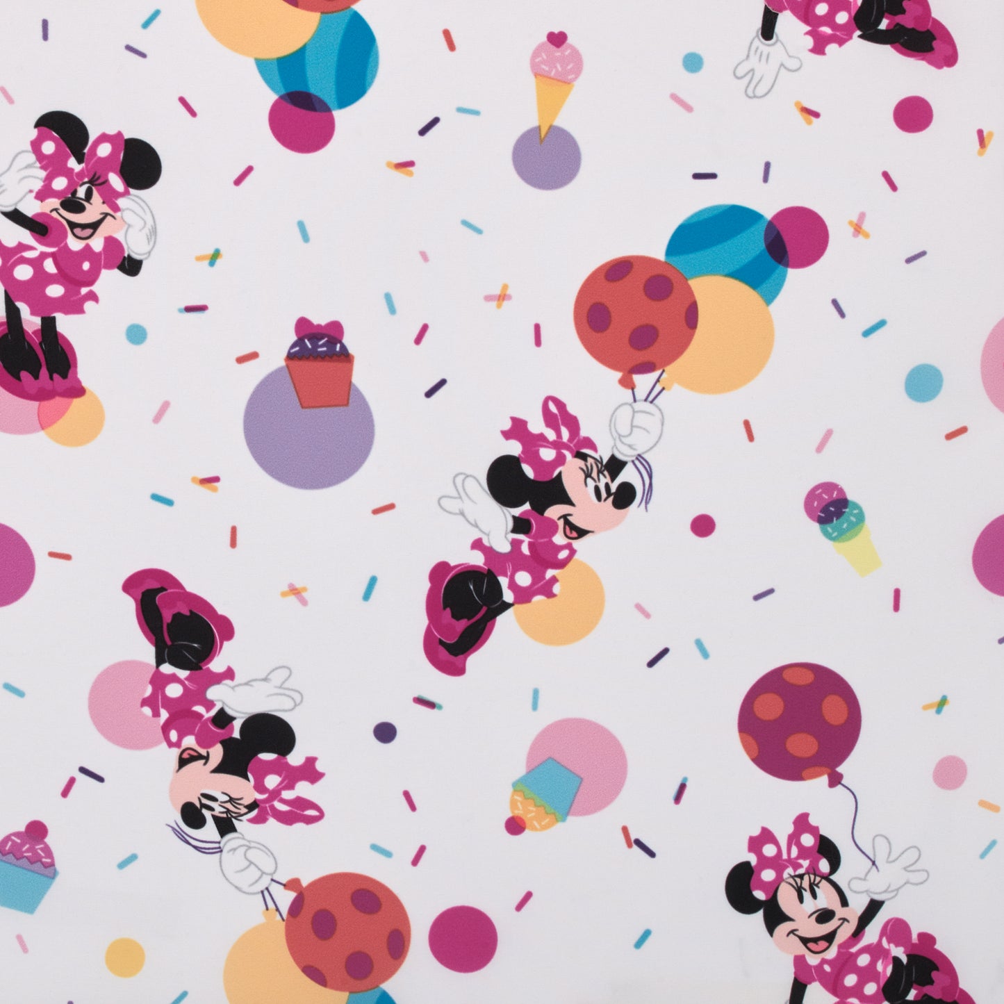 Disney Minnie Mouse Let's Party Pink, Lavender, and White Balloons, Cupcakes, and Confetti Deluxe Easy Fold Toddler Nap Mat