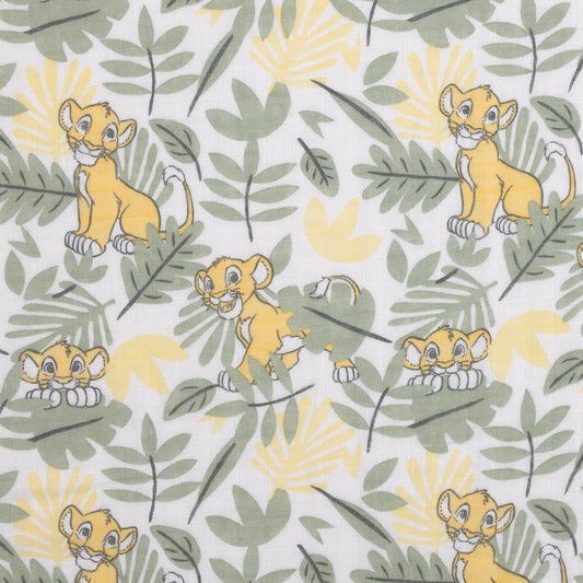Disney Lion King Sage, Yellow, and White 3 Piece Muslin Swaddle Baby Blanket Set