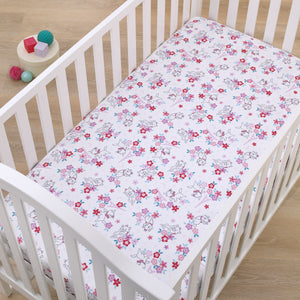 Disney Aristocats Pink, White, and Teal, Marie Super Soft Nursery Fitted Crib Sheet