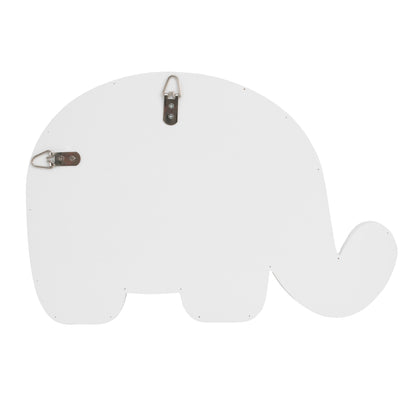 Little Love by NoJo Elephant Shaped Mirror - Easy Hang Shatter Proof Mirror, Wooden Backed Decorative Mirror For Nursery, Kids Bedroom or Playroom