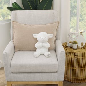 Little Love by NoJo White Plush Lamb with Praying Hands and Embroidered Cross for Baptism or Christening Gift