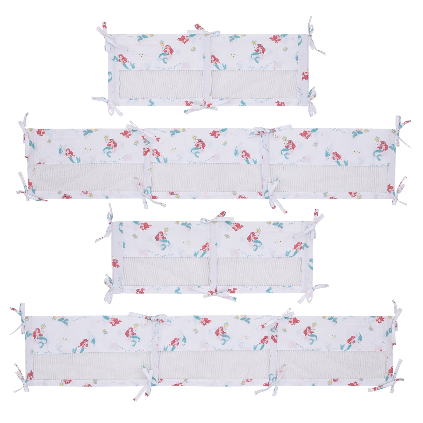 Disney Ariel Watercolor Wishes Aqua, White, and Orange Secure-Me Crib Liner