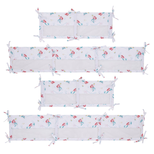 Disney Ariel Watercolor Wishes Aqua, White, and Orange Secure-Me Crib Liner