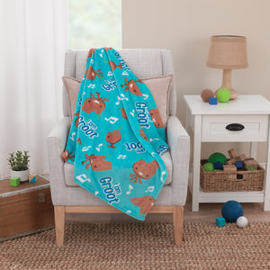 Marvel I Am Groot Blue and Brown Super Soft Baby Blanket
