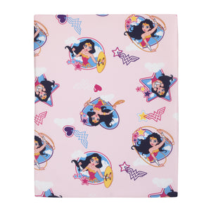 Warner Bros  Wonder Woman Pink and White Preschool Nap Pad Sheet