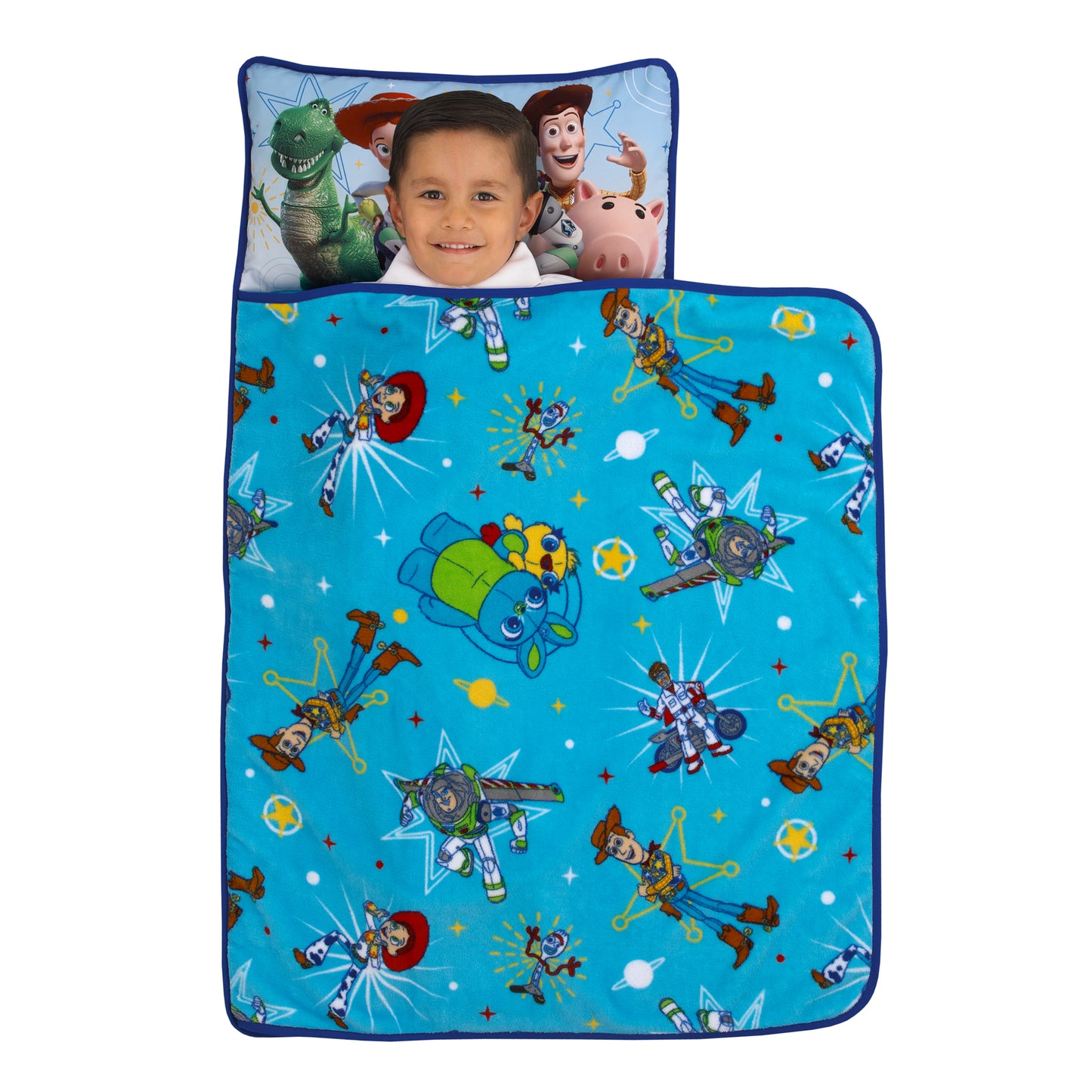 Disney Toy Story It's Play Time Blue, Green, Red and Yellow, Woody, Buzz and The Toys Toddler Nap Mat