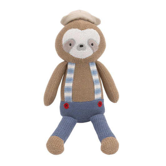 Cuddle Me Scottie the Sloth 12” Grey and Blue Knit Plush Stuffed Animal