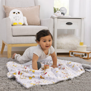 Harry Potter White, Gold, and Red Sherpa Baby Blanket