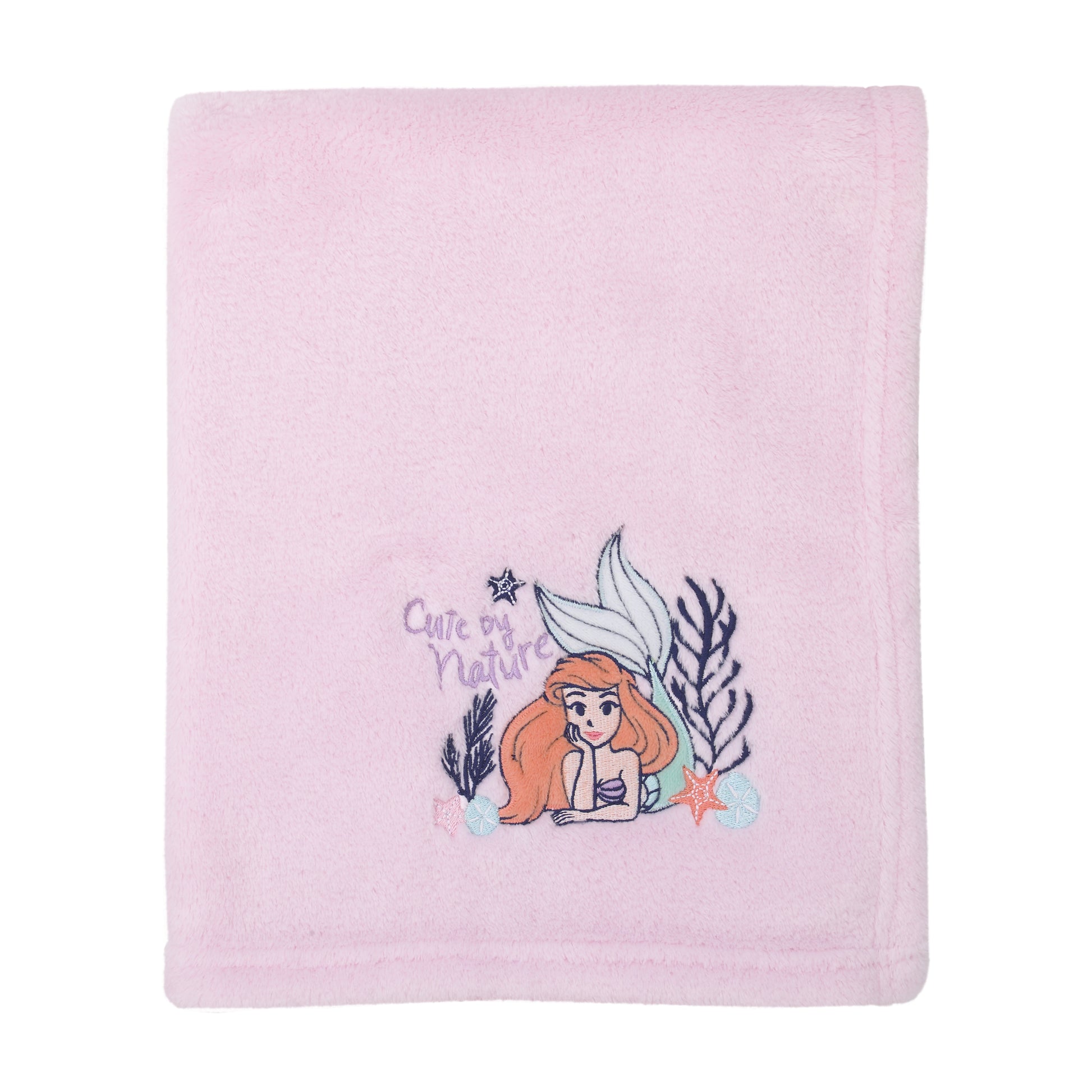 NoJo Disney The Little Mermaid Pink Ariel Cute by Nature Super Soft Baby Blanket