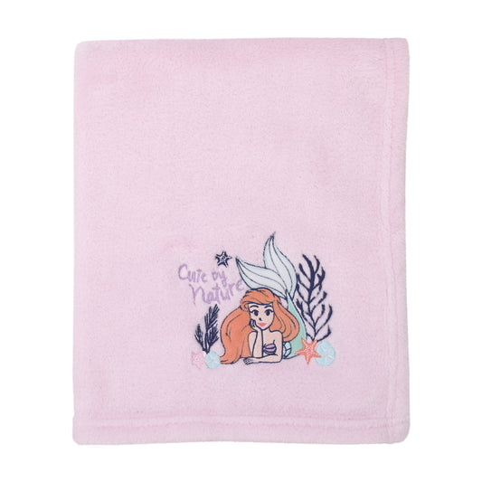 NoJo Disney The Little Mermaid Pink Ariel Cute by Nature Super Soft Baby Blanket