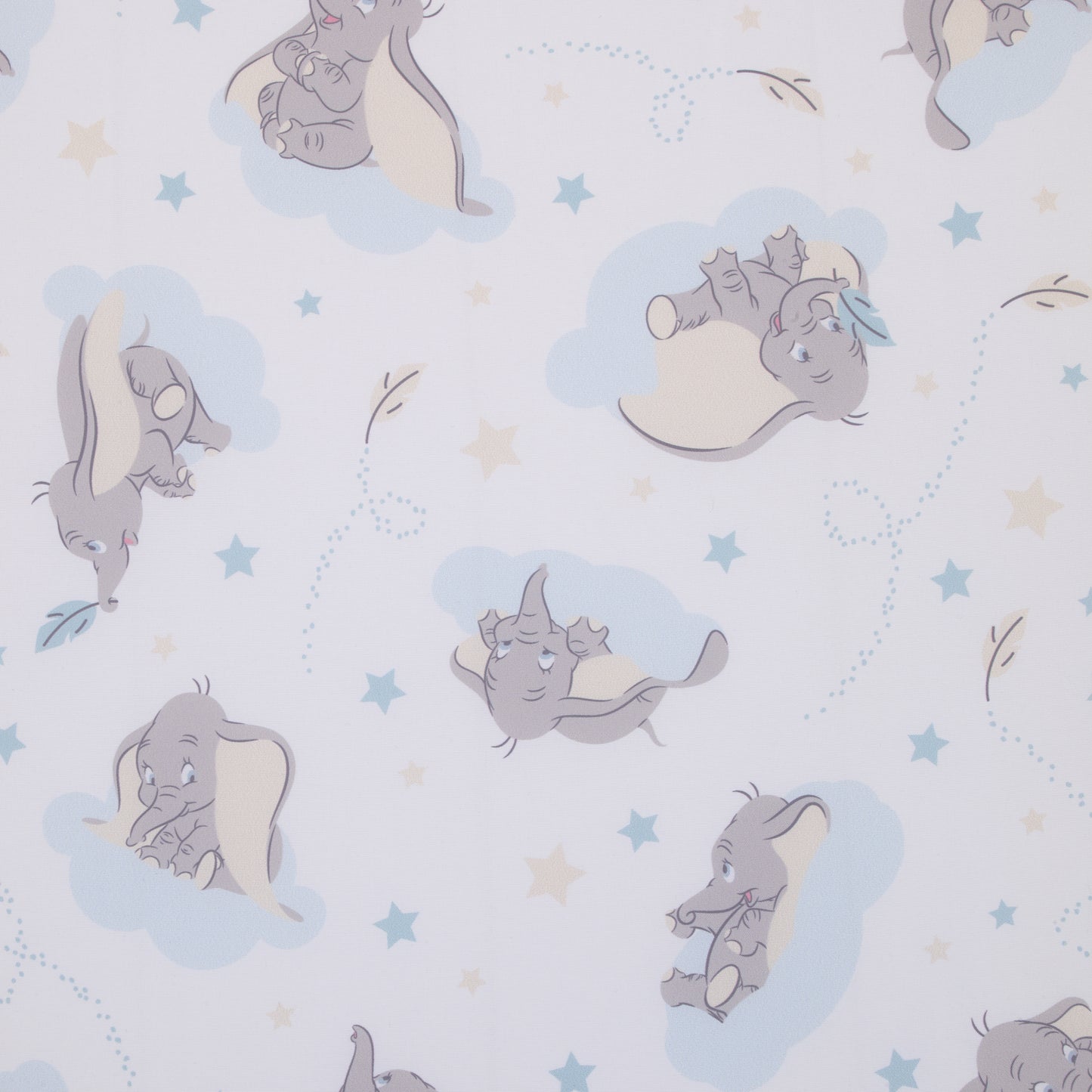 Disney Dumbo Light Blue, Gray, and White Super Soft Nursery Fitted Mini Crib Sheet