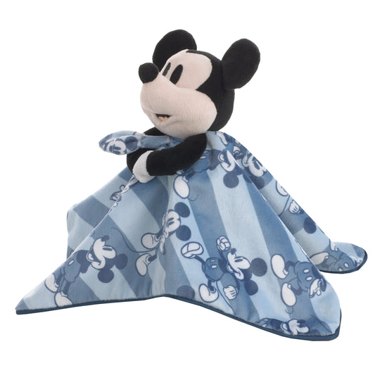 Disney Mickey Mouse Blue, White and Black Lovey Security Blanket