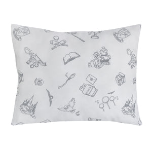 Warner Bros  Harry Potter Magical Moments Grey and White Keepsake Pillow