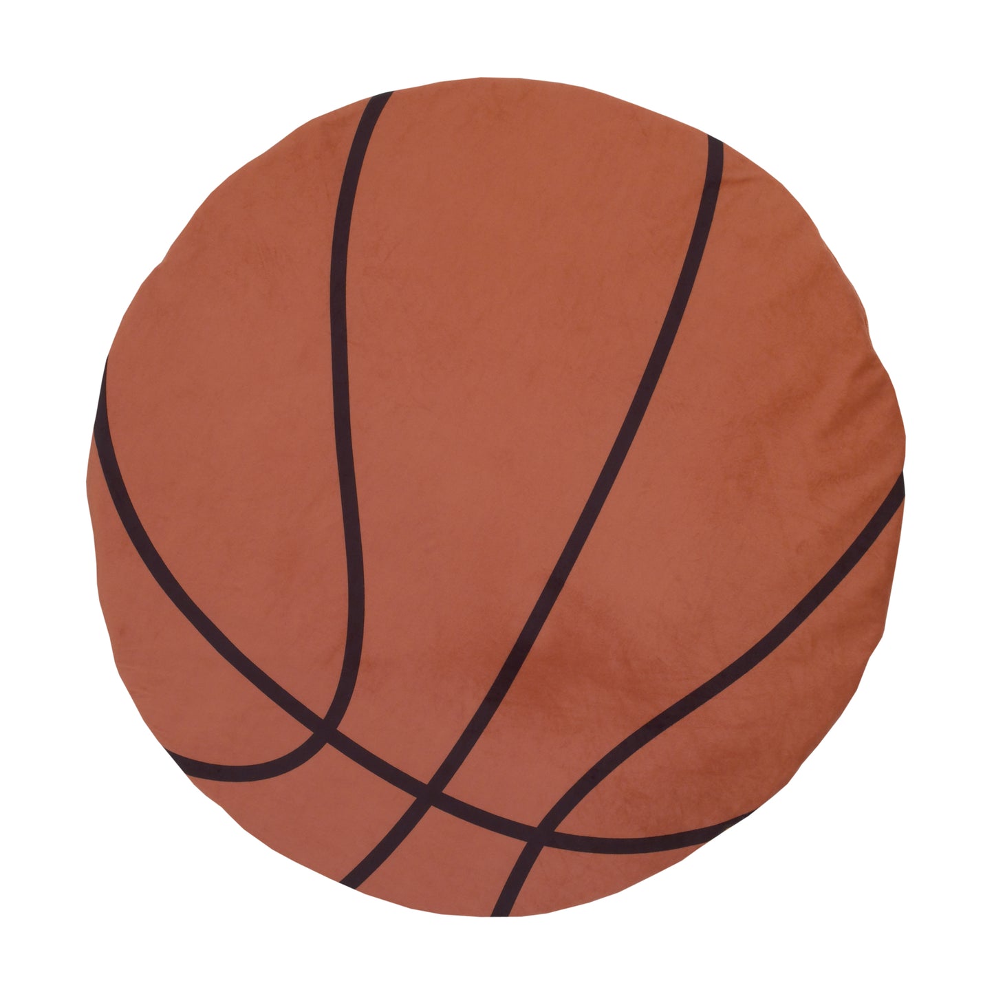 Little Love by NoJo Brown and Black Basketball Super Soft Round Tummy Time Playmat
