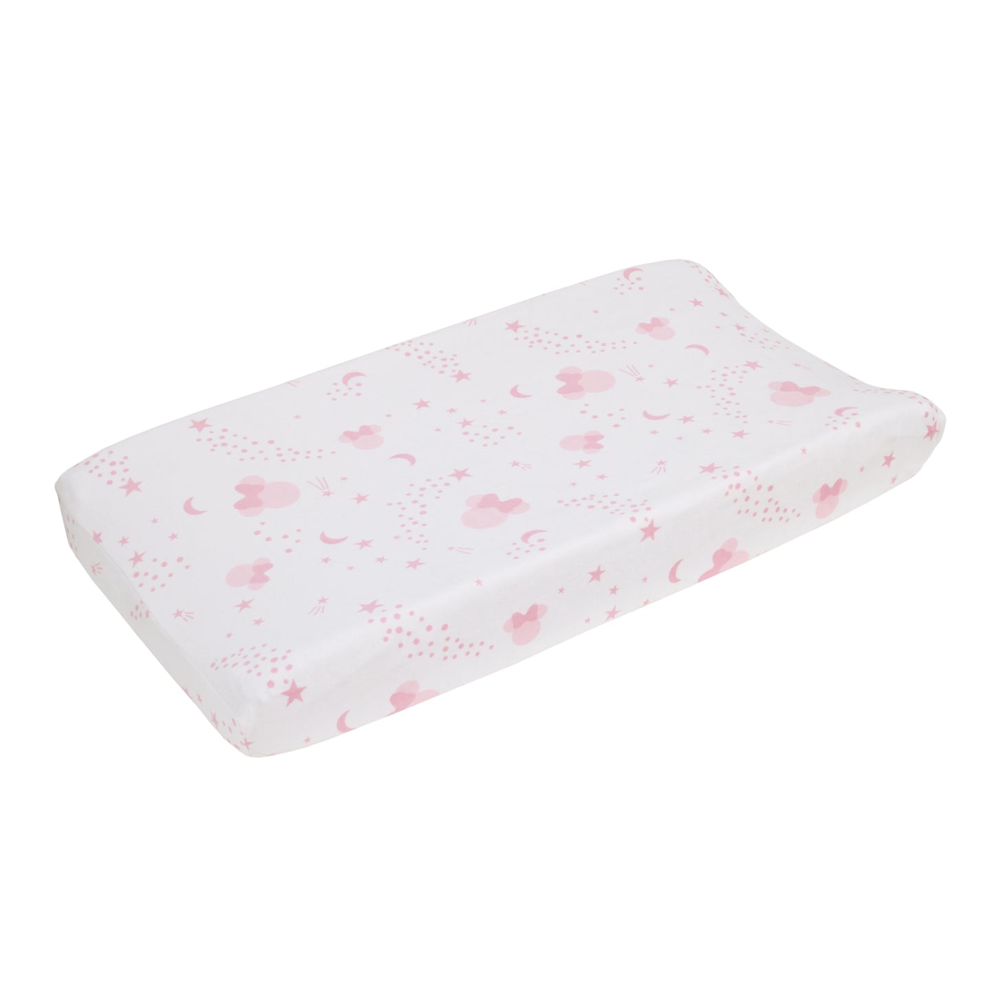 Disney Minnie Mouse Twinkle Twinkle Minnie Pink and White Super Soft Velboa Changing Pad Cover