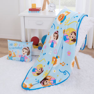 Ms. Rachel Happy Patchwork Toddler Blanket, Blue