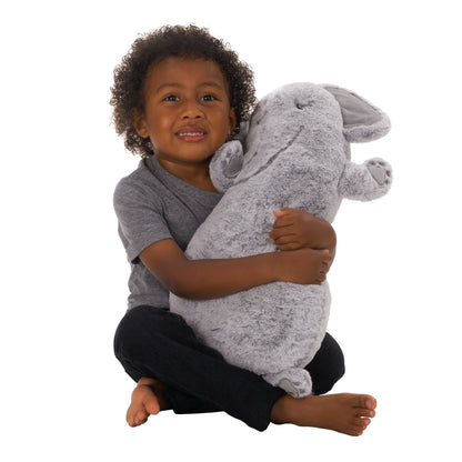 Little Love by NoJo Grey and Charcoal Oversized Sleepy Elephant Plush Stuffed Animal