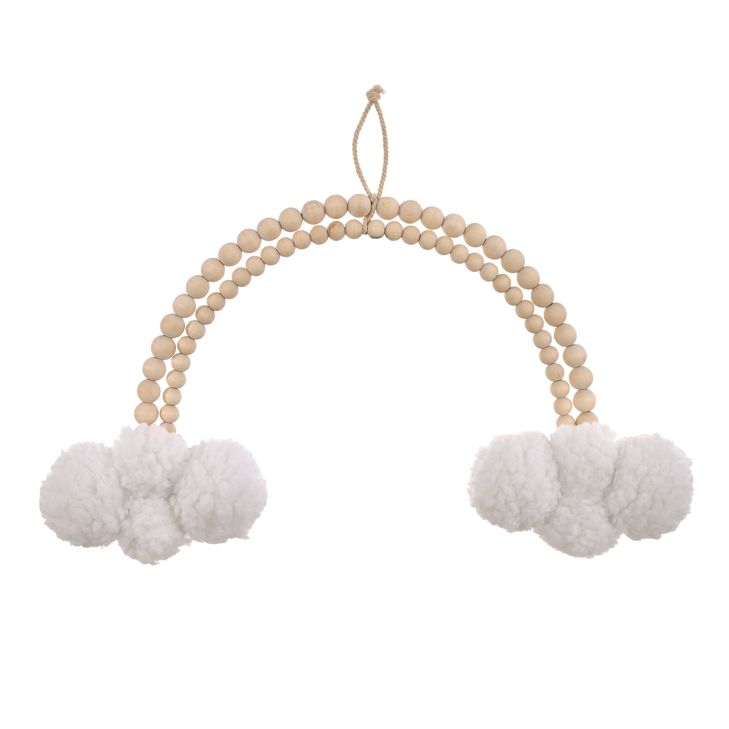 Little Love by NoJo Rainbow and Clouds Natural Wooden Beads and White Chenille Clouds Nursery Wall Decor