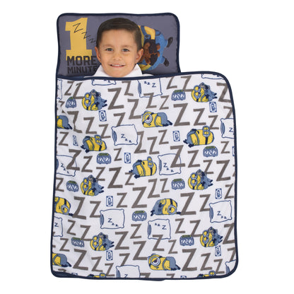 Illumination Lazy Minions Club Gray, Blue, Yellow and White, One More Minute Toddler Nap Mat