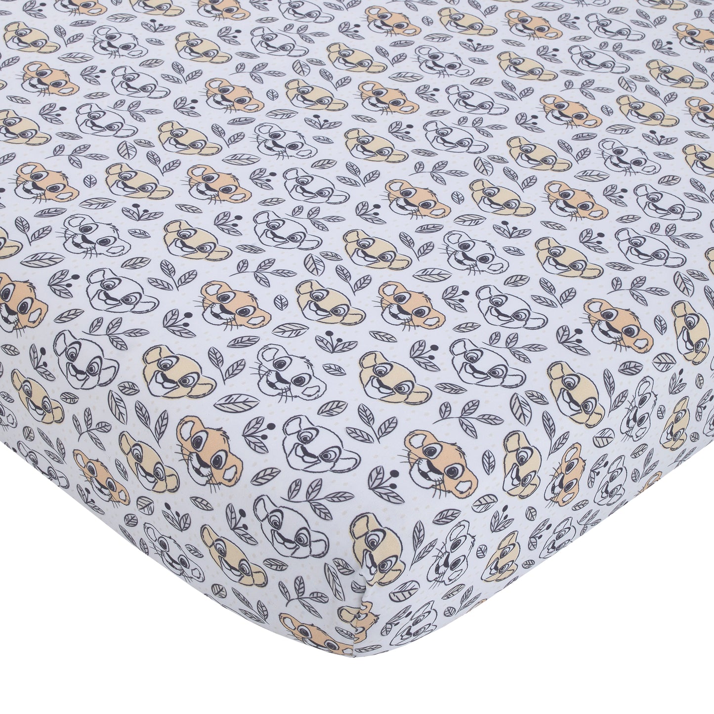 Disney Lion King Daddy's Little Cub Grey, White and Tan Simba and Nala 6 Piece Nursery Crib Bedding Set - Comforter, Two Fitted Crib Sheets, Crib Skirt, Blanket and Changing Pad Cover