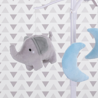 Little Love by NoJo Elephant Stroll Gray and Blue Moon Musical Mobile