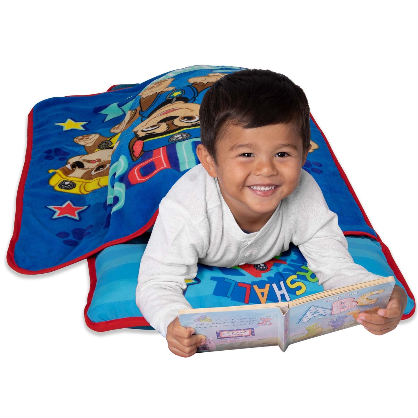 NoJo Paw Patrol Pups Rule Toddler Nap Mat - Includes Attached Pillow and Fleece Blanket