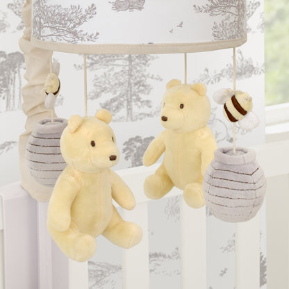 Disney Classic Pooh Hunny Fun with Bees and Honeypot Taupe Musical Mobile