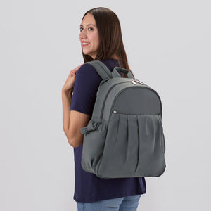 Motherhood Gathered Pocket Backpack Diaper Bag, Gray